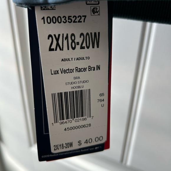 NWT Reebok Lux Vector Racer Bra - Picture 5 of 6